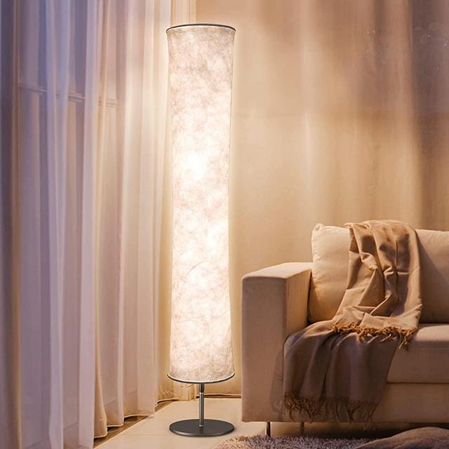 Torchlet Floor Lamp for Living Room, LED Standing Lamp with Remote Control, Adjustable Color Temperature and Brightness, Modern Floor Lamp with Fabric Shade for Bedroom