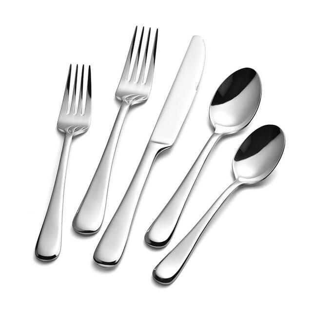 KINGSTONE 40 Pieces Silverware Set for 8, Premium Stainless Steel Flatware Set, Heavy Duty and Modern Design Cutlery Set, Mirror Polished, Dishwasher Safe