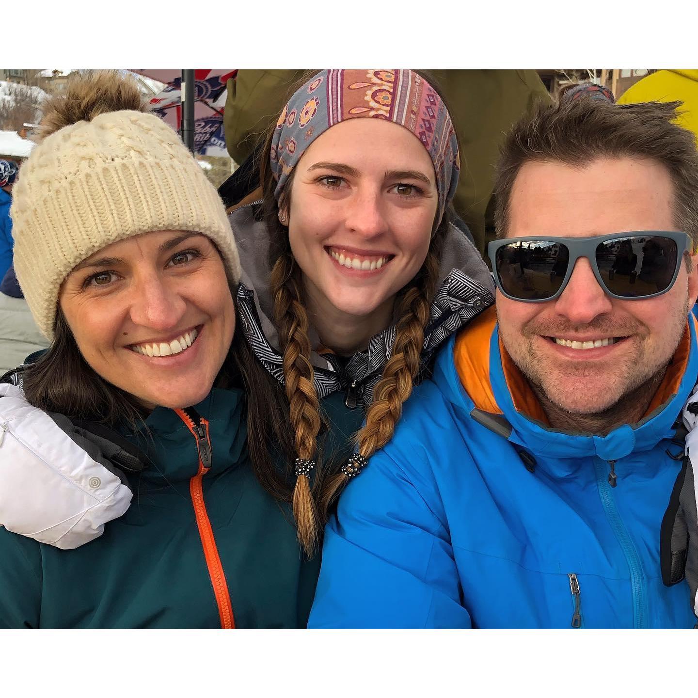 One of many ski trips with Kirsti's sister, Kaylyn