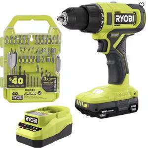 Drill/Driver Kit with 1.5 Ah Battery, Charger, and Drill and Impact Drive Kit 18V Cordless 1/2 in. (40-Piece)