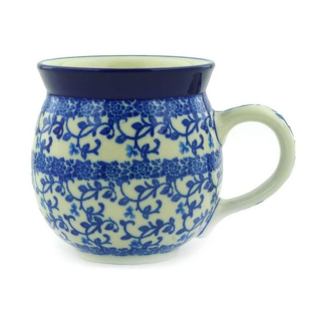 Polmedia Polish Pottery 12 oz Stoneware Bubble Mug H9902E Hand Painted from Ceramika Artystyczna in Boleslawiec Poland. Shape S115B(070) Pattern P6383A(1824X)