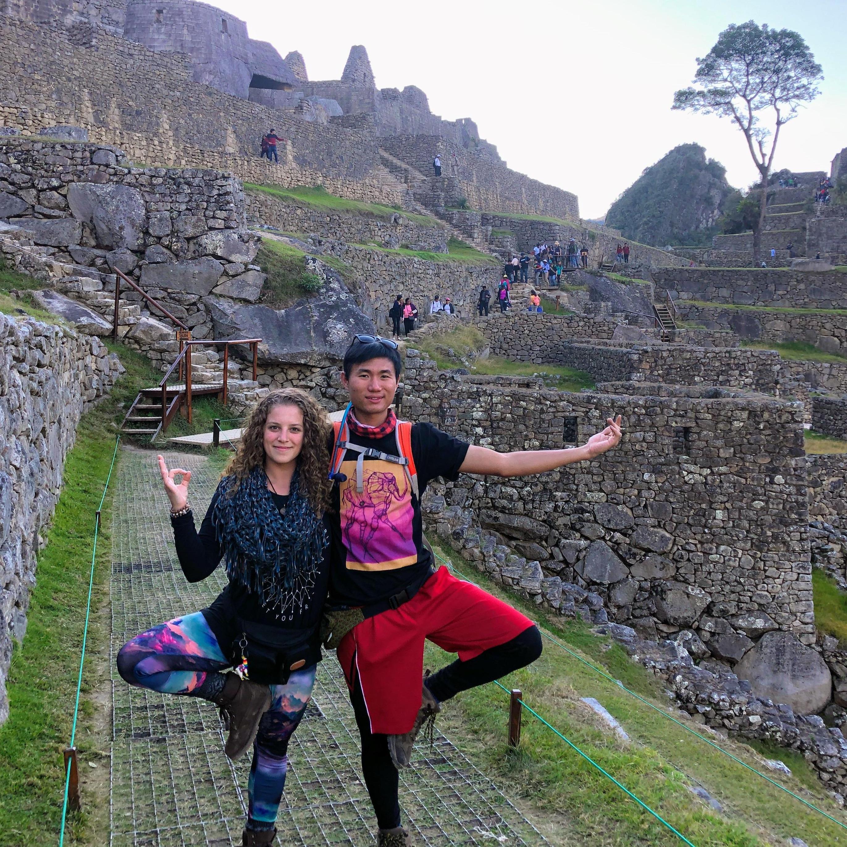 Tree pose at Machu Picchu