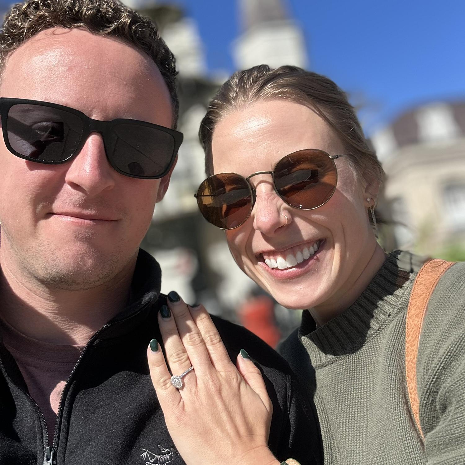 Jackson square the day after getting engaged!