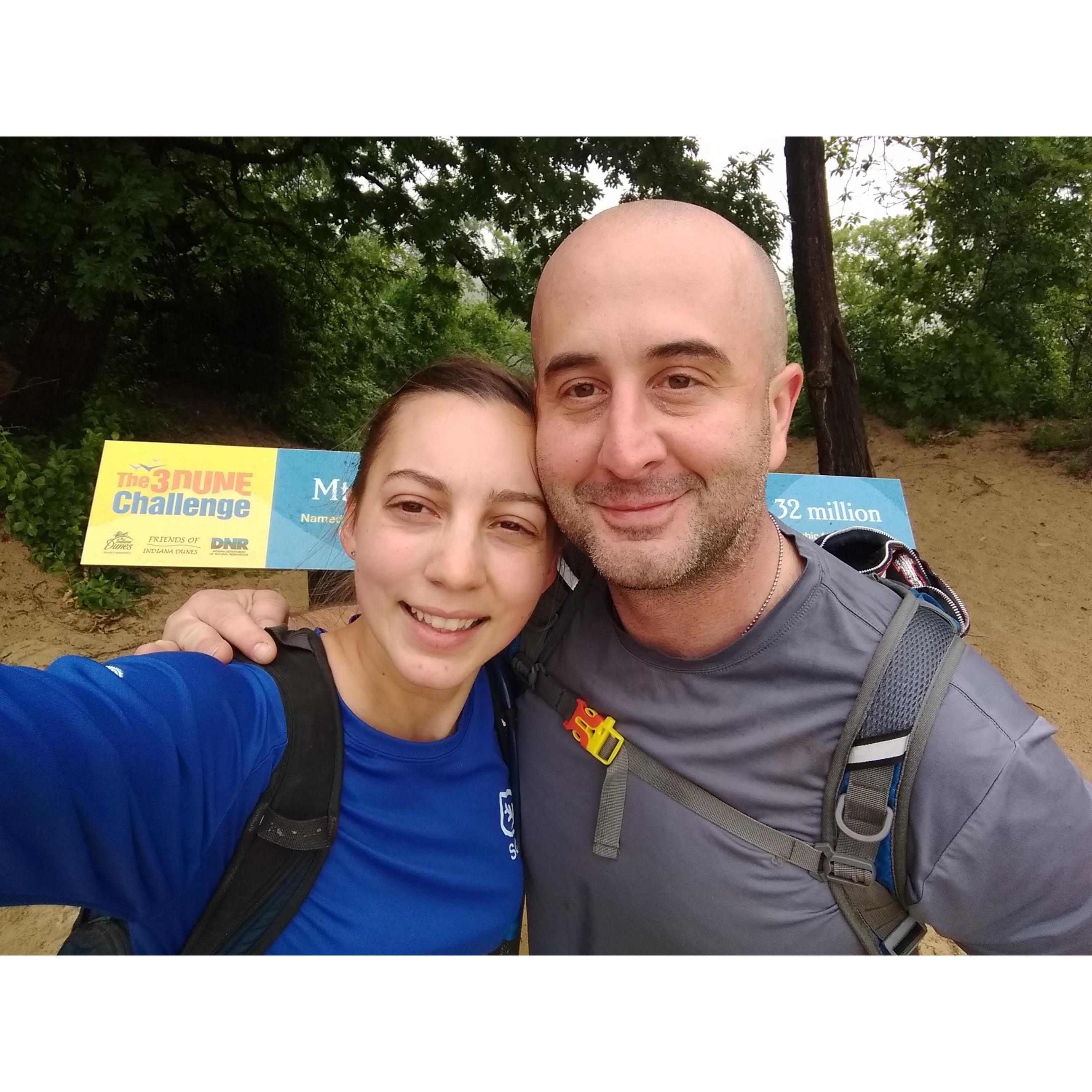Completing the 3 dune challenge by hiking up 10 dunes.
