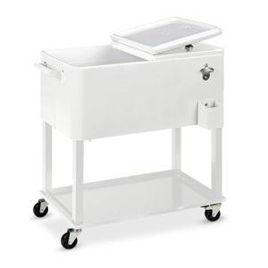 Best Choice Products 80-Quart Outdoor Steel Rolling Cooler Cart w/Ice Chest, Bottle Opener, Catch Tray, Drain Plug, Locking Wheels