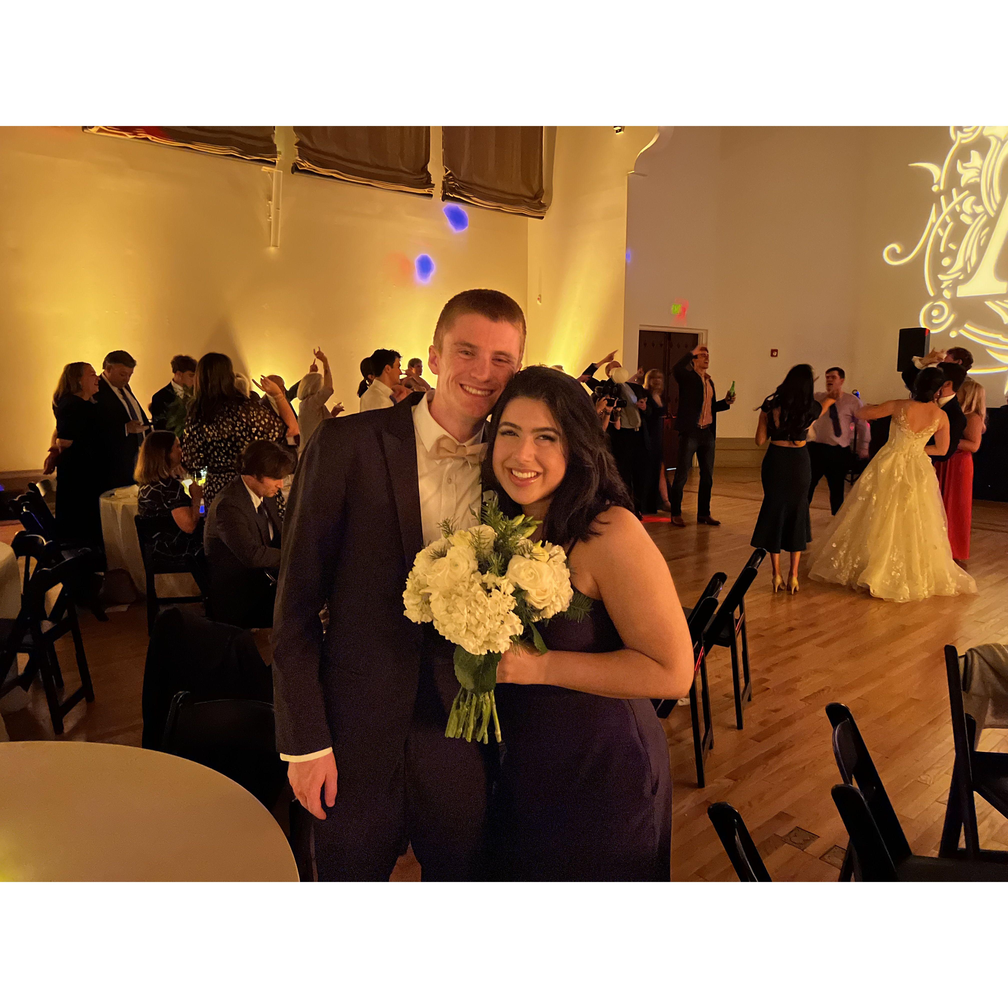 (November 2023) After catching the bouquet thrown directly at her (thanks, Zoe) at their friends' wedding ๐