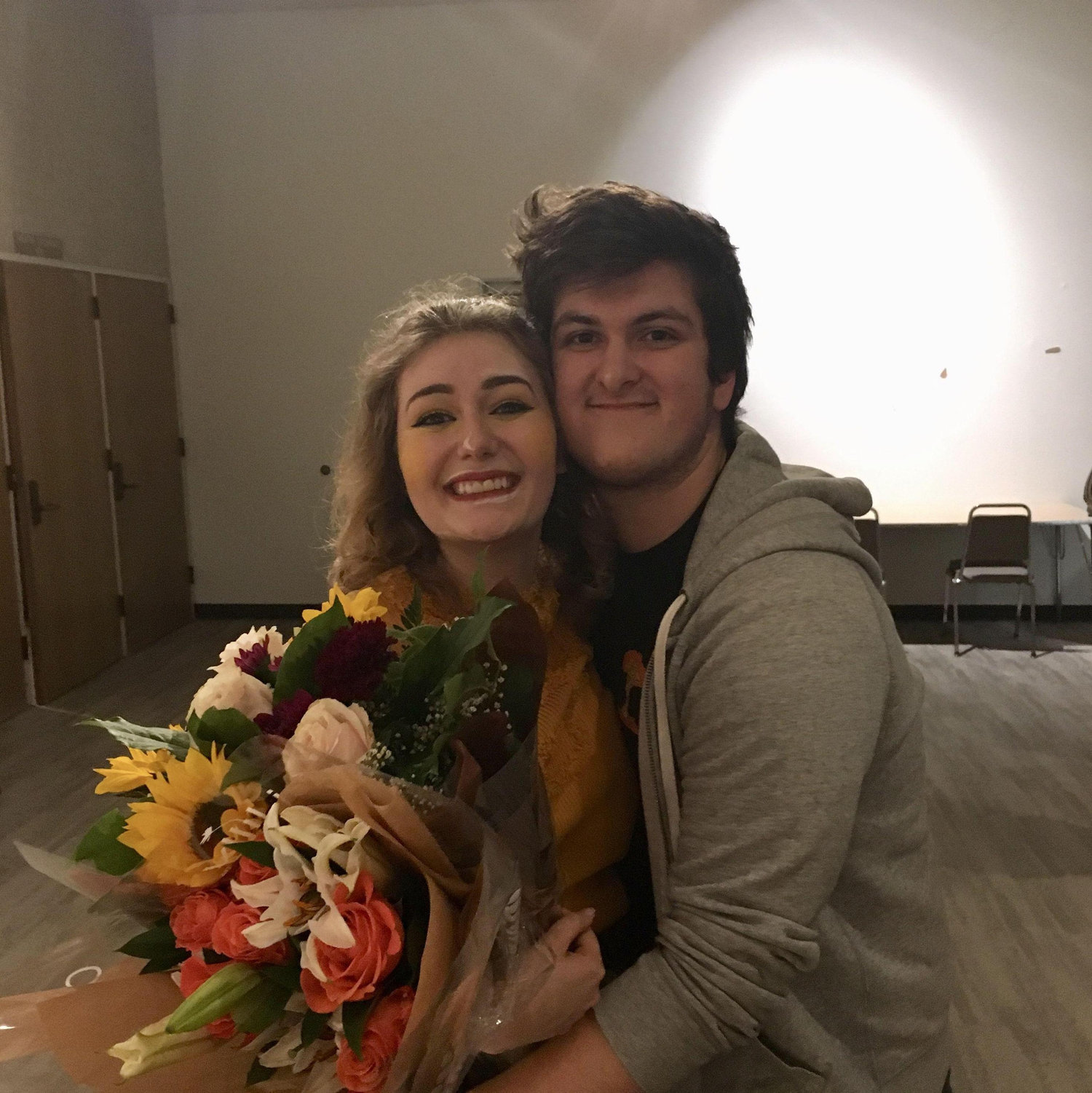 Us after Lindsey's first show of her undergrad (Mr. Burns: A Post-Electric Play).