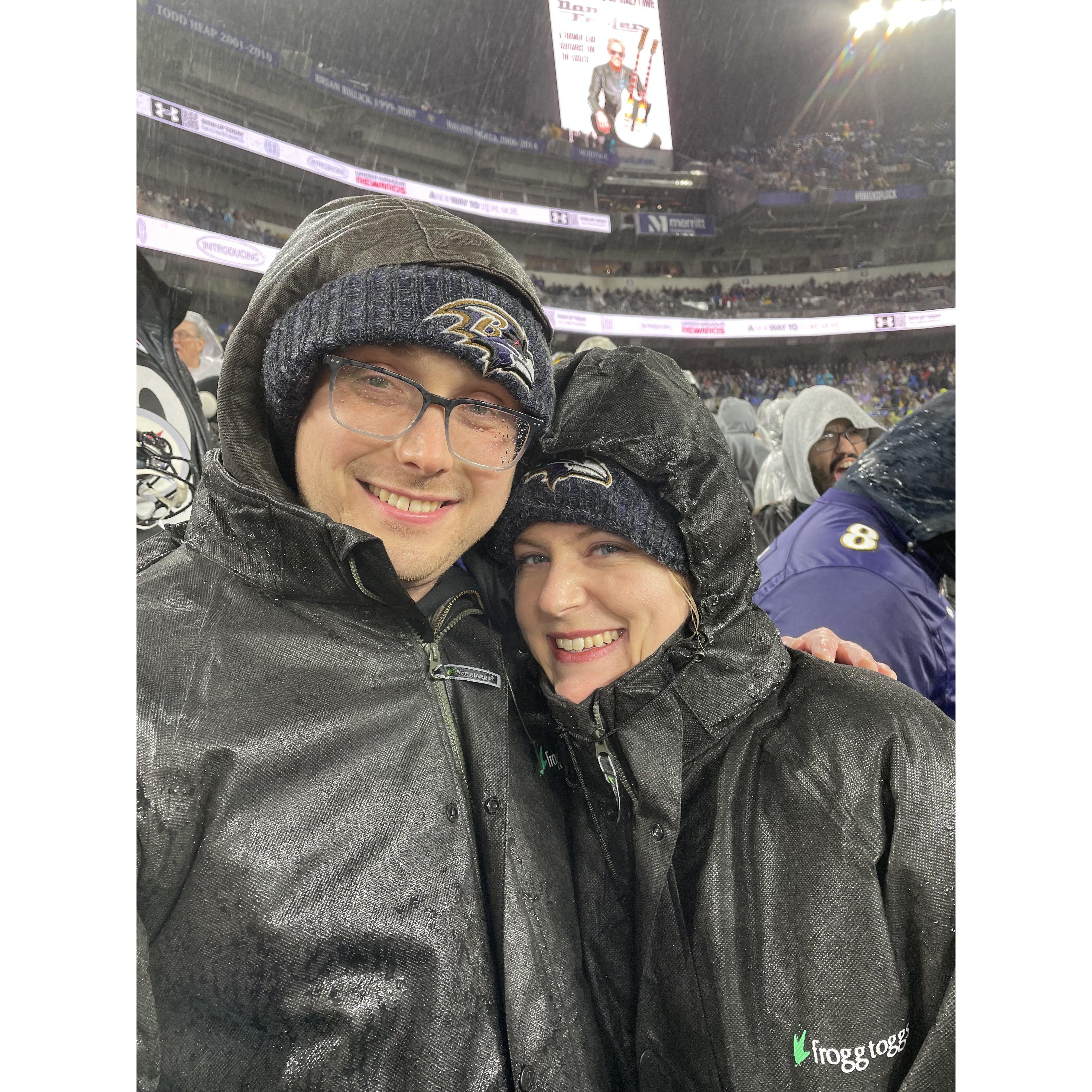 the only person I would stand in the freezing rain for and cheer for the Ravens. #GeauxSaints