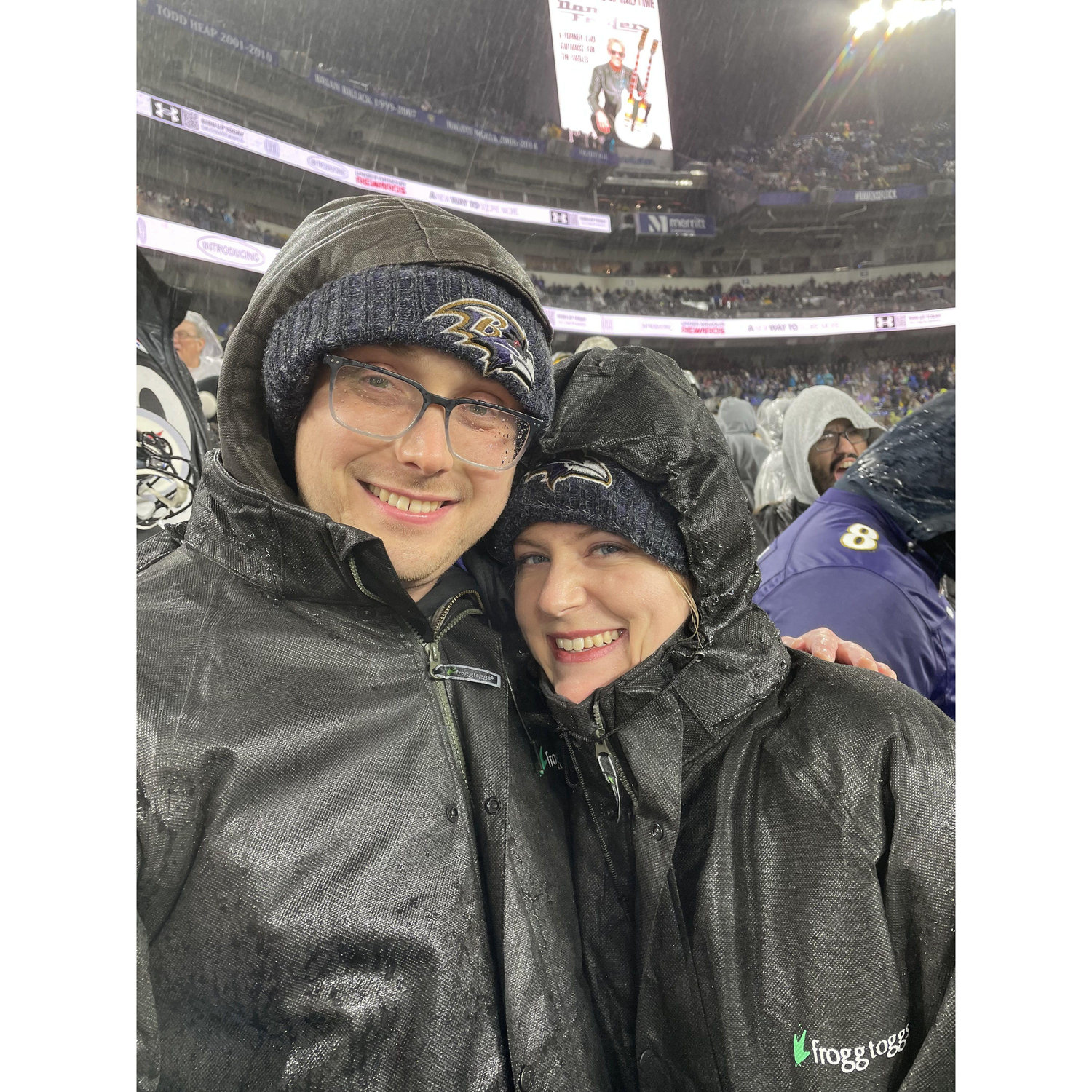 the only person I would stand in the freezing rain for and cheer for the Ravens. #GeauxSaints