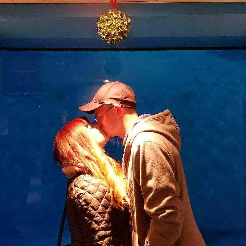 Winter of 2016.
First time we both ever kissed under a mistletoe.