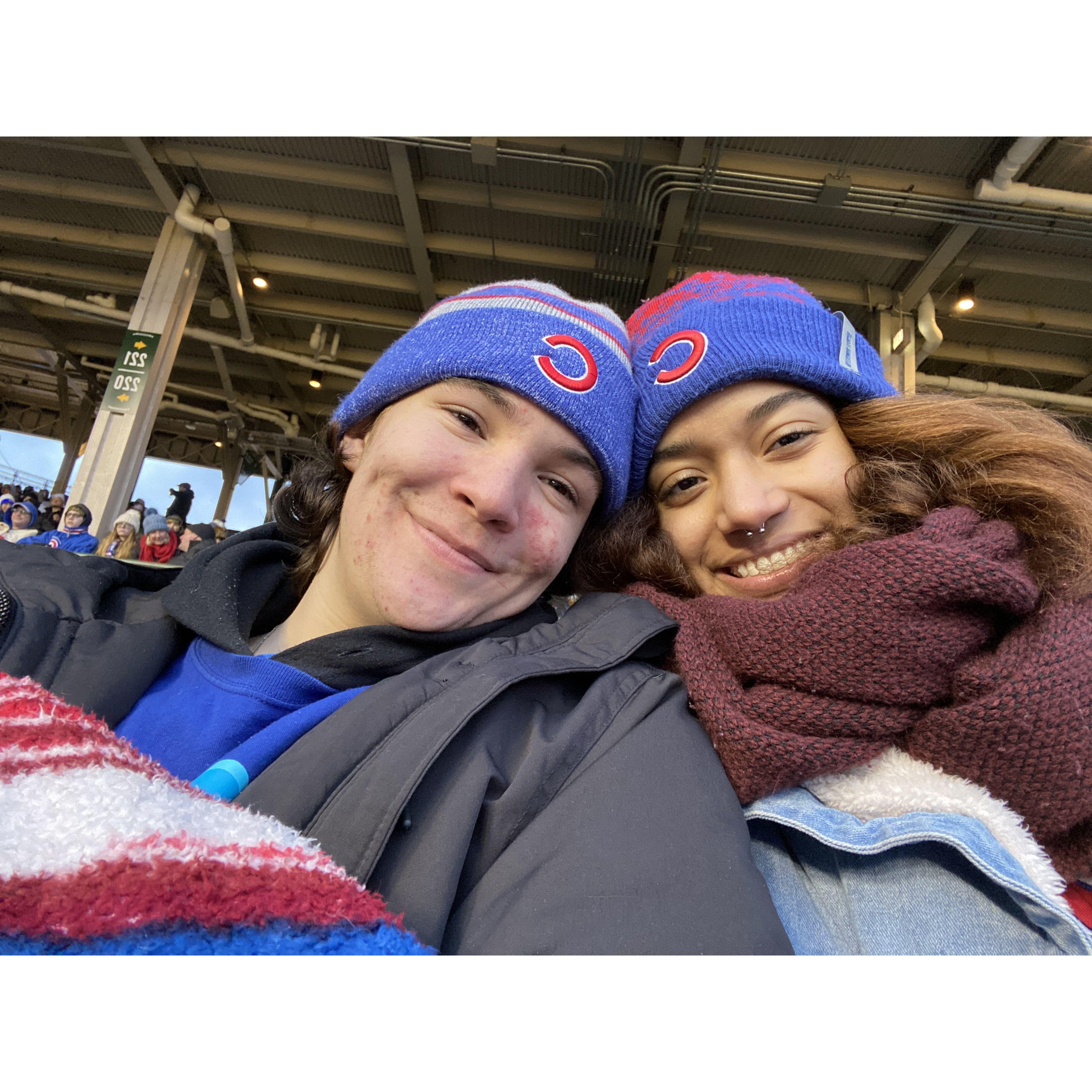 Our 1 year anniversary - we went to a cubs game since that’s where I first told Anyce I liked her.