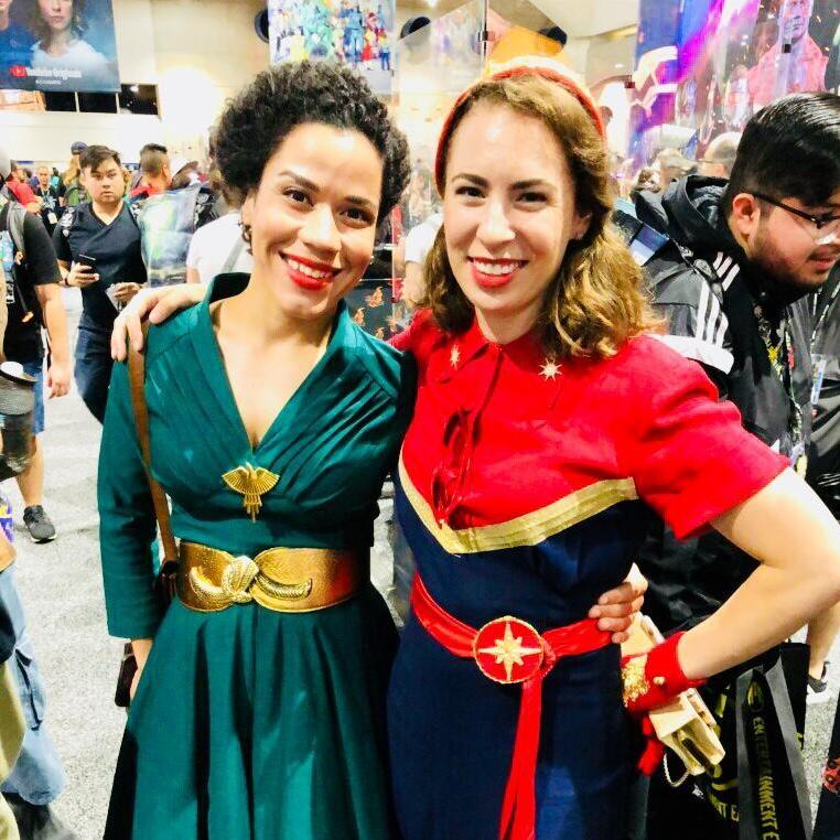 Captain Marvel & Phoenix at the ready! Doing Comic Con in style.
