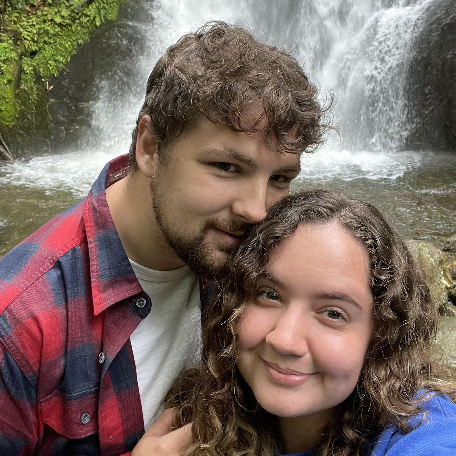 6 month anniversary trip, a roadside waterfall in Vermont tucked away on the scenic route