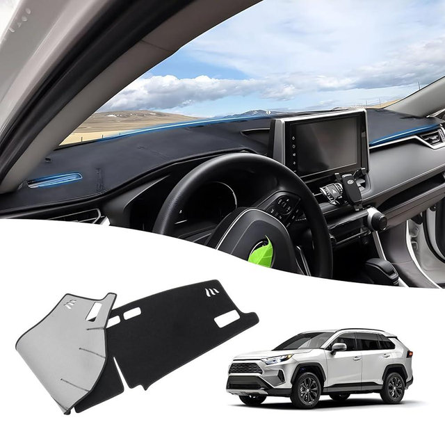 Powerty Dashboard Cover for Toyota RAV4 2025 2024 2023 2022 2021 2020 2019 Dash Cover Carpet Sunshield Protector Velvet Without HUD(Head-up Display)
