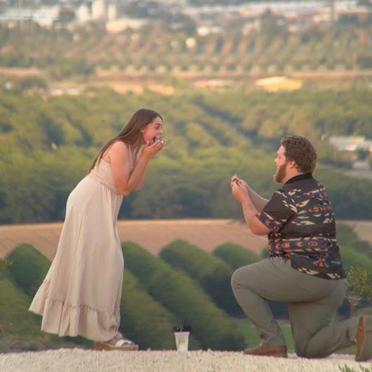 Trent proposing where we first met when Emily was an incoming freshman