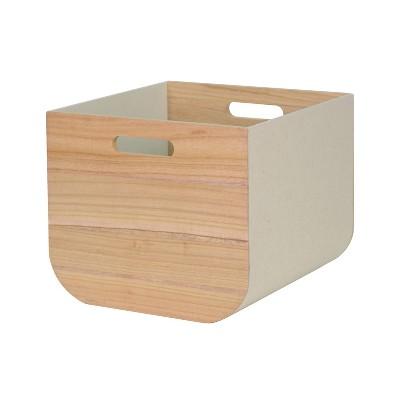 11"x13" Paulownia Wood with Natural Linen Large Milkcrate Natural - Project 62™