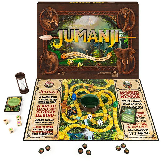 Jumanji The Game, The Classic Scary Adventure Family Board Game Based on the Action-Comedy Movie, for Kids and Adults Ages 8 & up