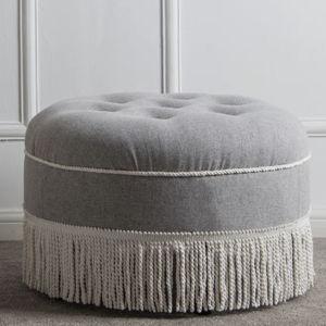 Astoria Grand Neptune 24" Wide Tufted Round Cocktail Ottoman & Reviews | Wayfair