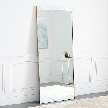 Marble + Brass Floor Mirror