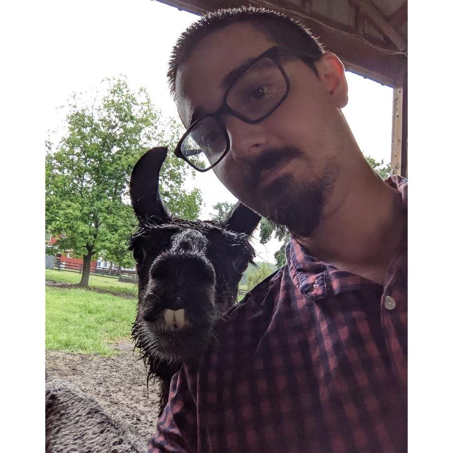 The day we picked the venue and met the llama.