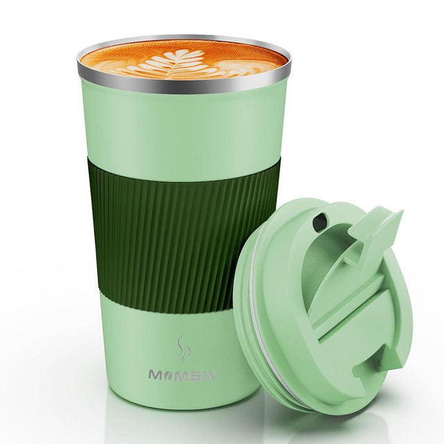 MOMSIV 17oz Travel Mug, Insulated Coffee Cup with Leakproof Lid, Vacuum Stainless Steel Double Walled Reusable Tumbler for Hot and Cold Water Coffee and Tea In Travel and Car