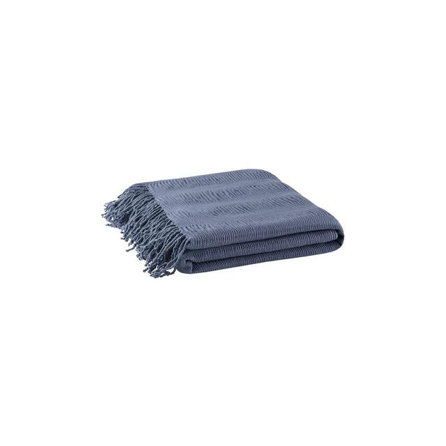 60"x50" Reeve Ruched Throw Blanket Navy