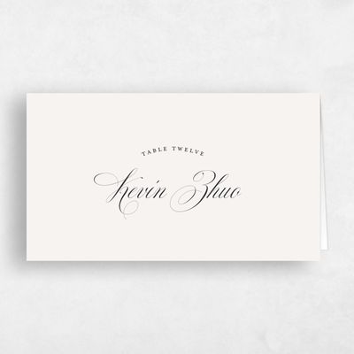 Light Oatmeal, Beige Wedding Place Card - Lennon