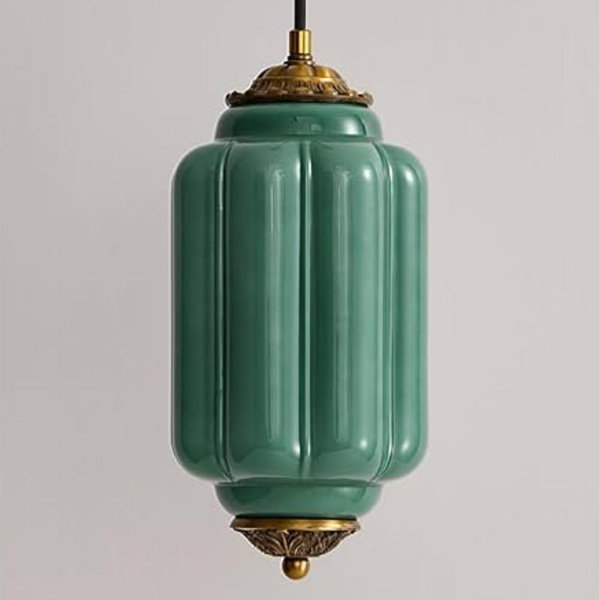 Green Milk Glass Ceiling Light
