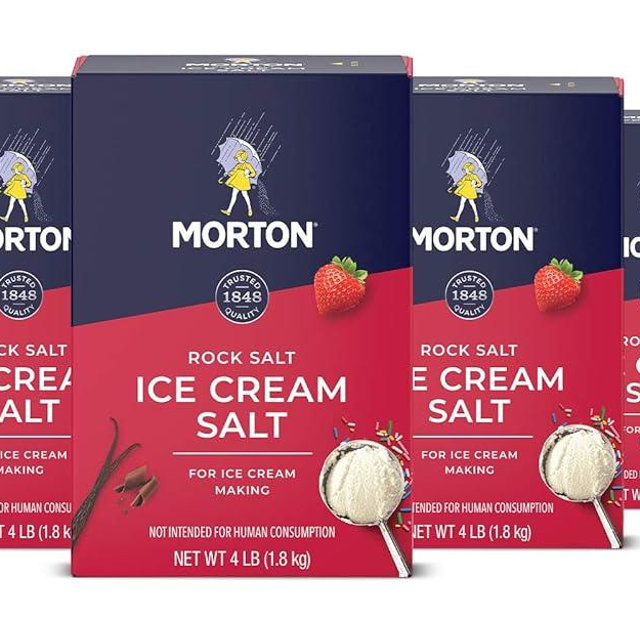 Morton Ice Cream Salt, Rock Salt, (4 lb), 4-Pack - Ideal for Making Ice Cream
