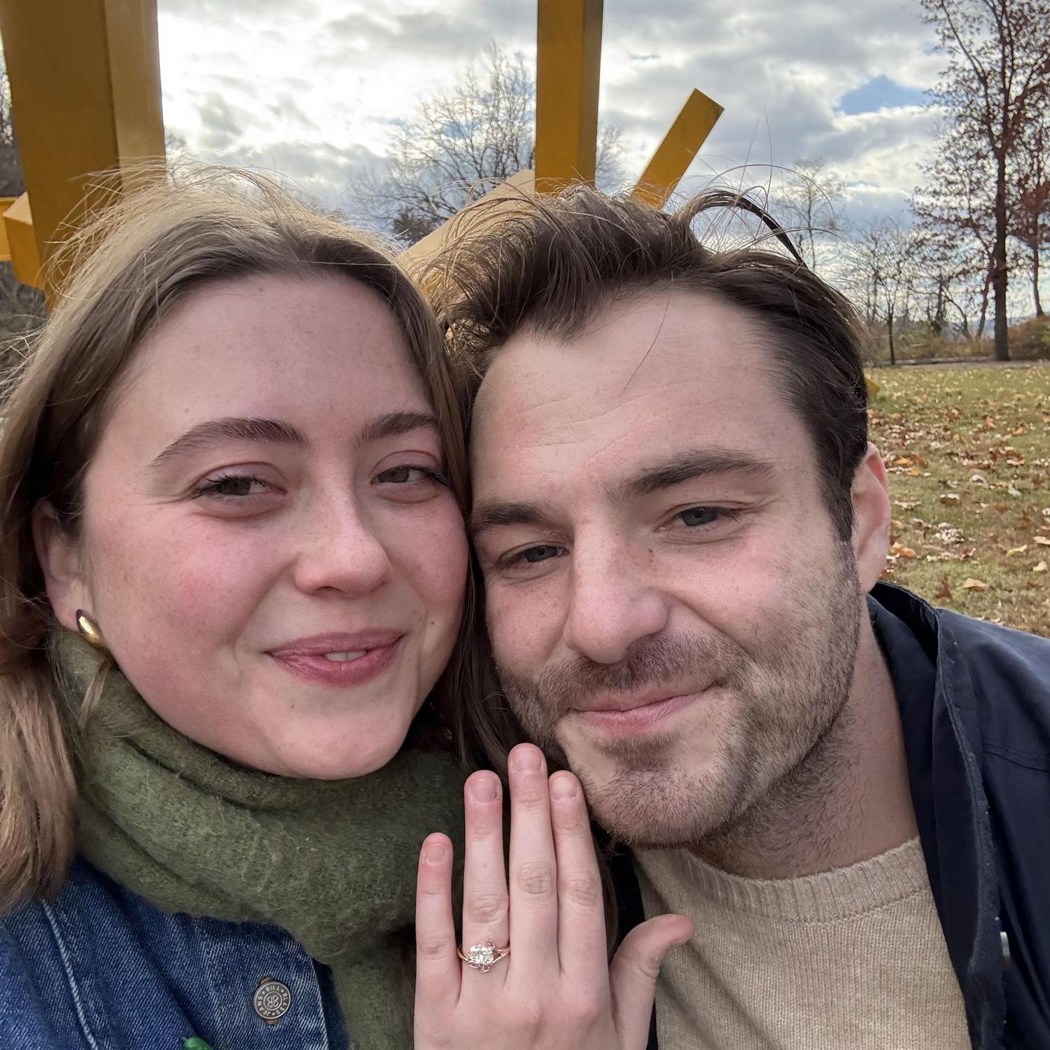 A few minutes after getting engaged : ) at the Frank Curto Park in Pittsburgh
