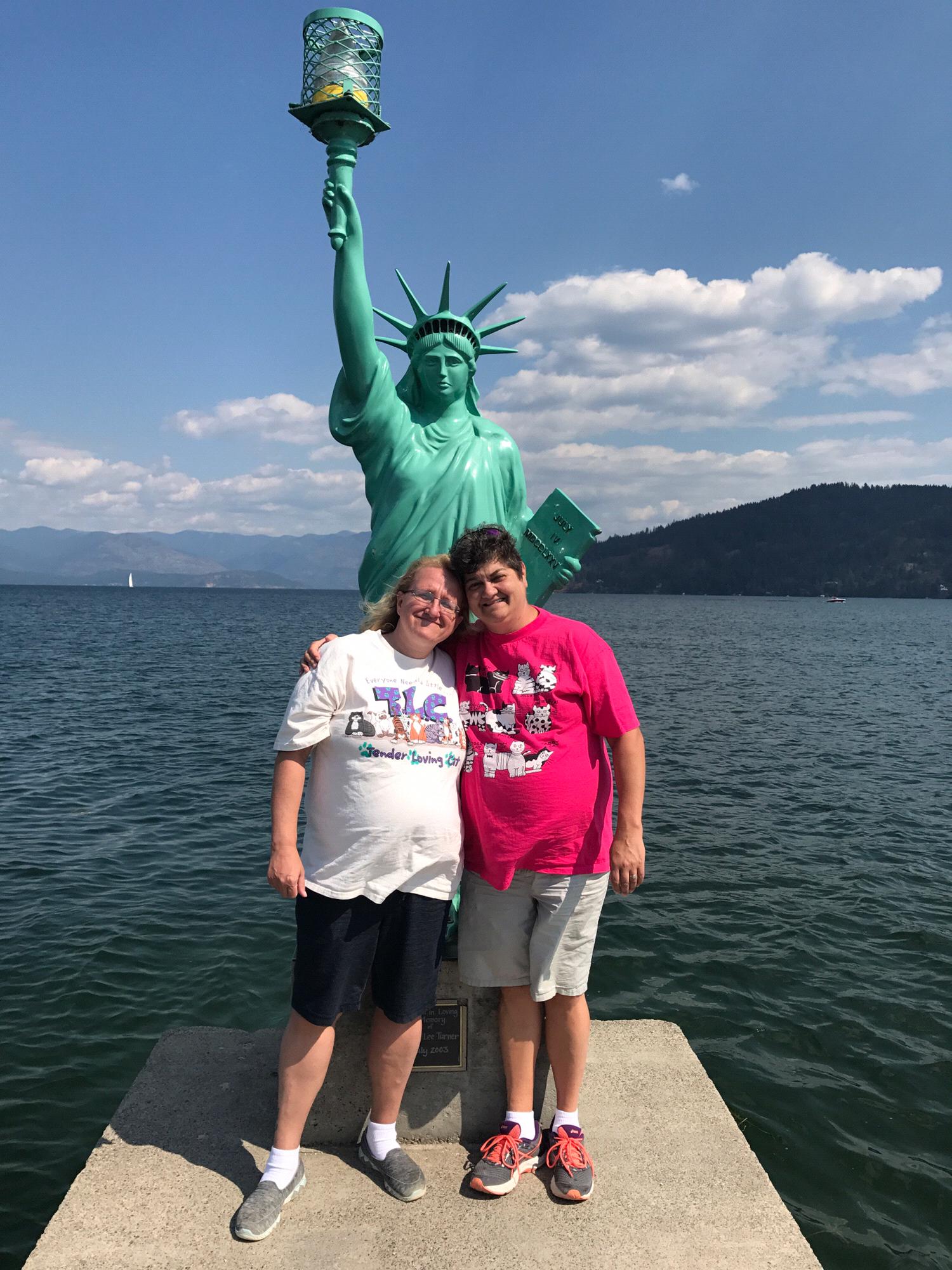 Enjoying some fun in Sandpoint as fiancés.