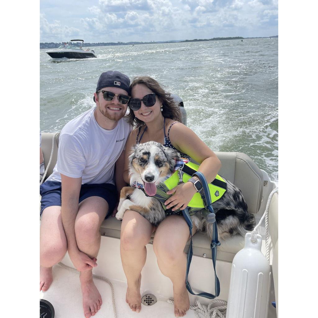 Baloo's first boat ride
