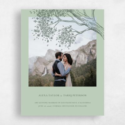 Green Wedding Save the Date - Manitou Portrait
