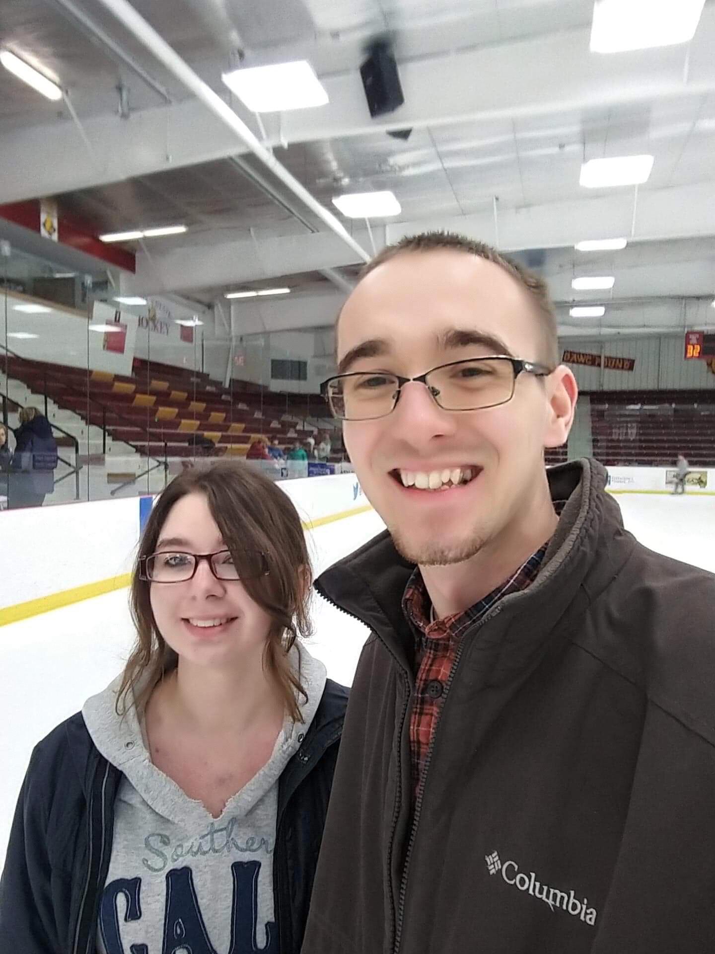 Ice skating on a Sunday afternoon.