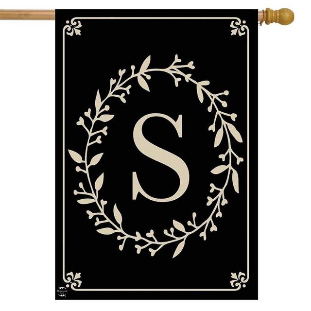 Briarwood Lane Classic Monogram Letter S Double-Sided Everyday Double Sided House Flag 40" x 28" Briarwood Lane