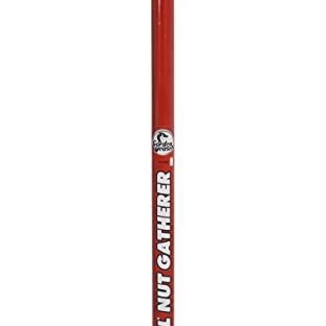 Garden Weasel Medium Nut Gatherer - Picks Up Pecans, Lg Acorns, Hickory Nuts, Crab Apples, Nerf Darts, & Other Objects 3/4" To 1 1/2" in Size, Red/Silver
