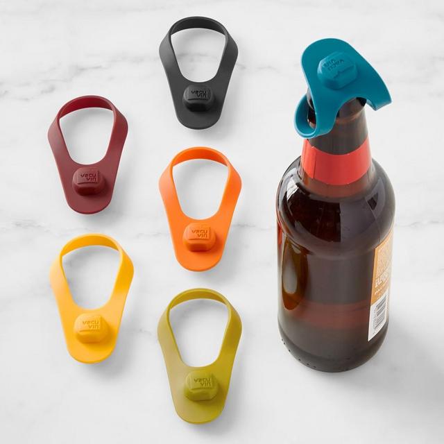 Vacu Vin Beer Bottle Marker and Stopper, Set of 6
