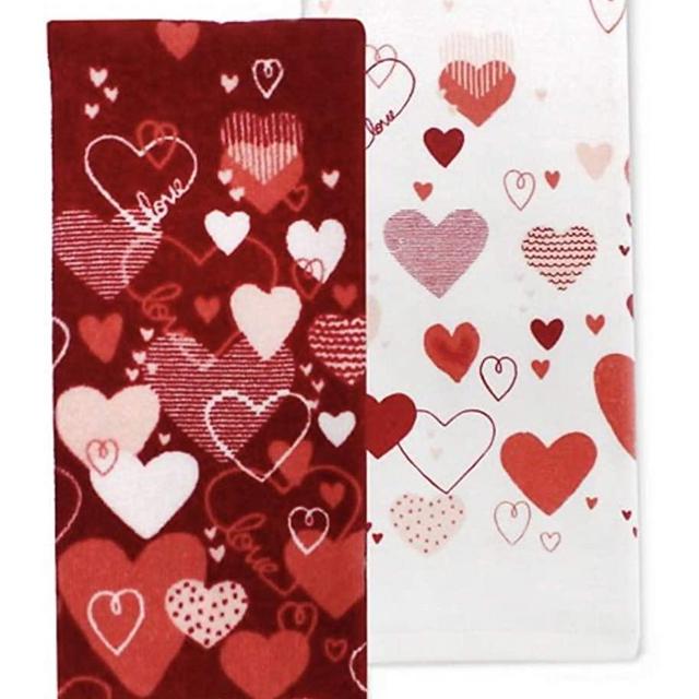 Celebrate Valentine's Day Together 2-Pack Kitchen Towel Set - Watercolor Hearts