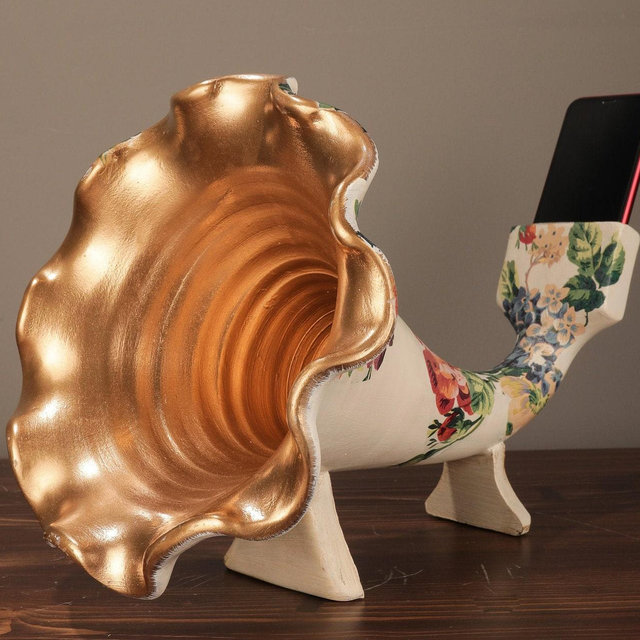 Gramophone Phone Speaker 13.7, Art, Audio iPhone Dock Speaker, Decor Sculpture, Flowers, Statue