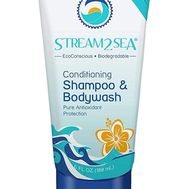 Stream2Sea 3-in-1 Bodywash, Hair Shampoo and Conditioner For Outdoor Activities | 6 Fl oz Reef Safe, All Natural & Organic Camping Shampoo & Liquid Soap | All In One Skin & Hair Care for Men & Women