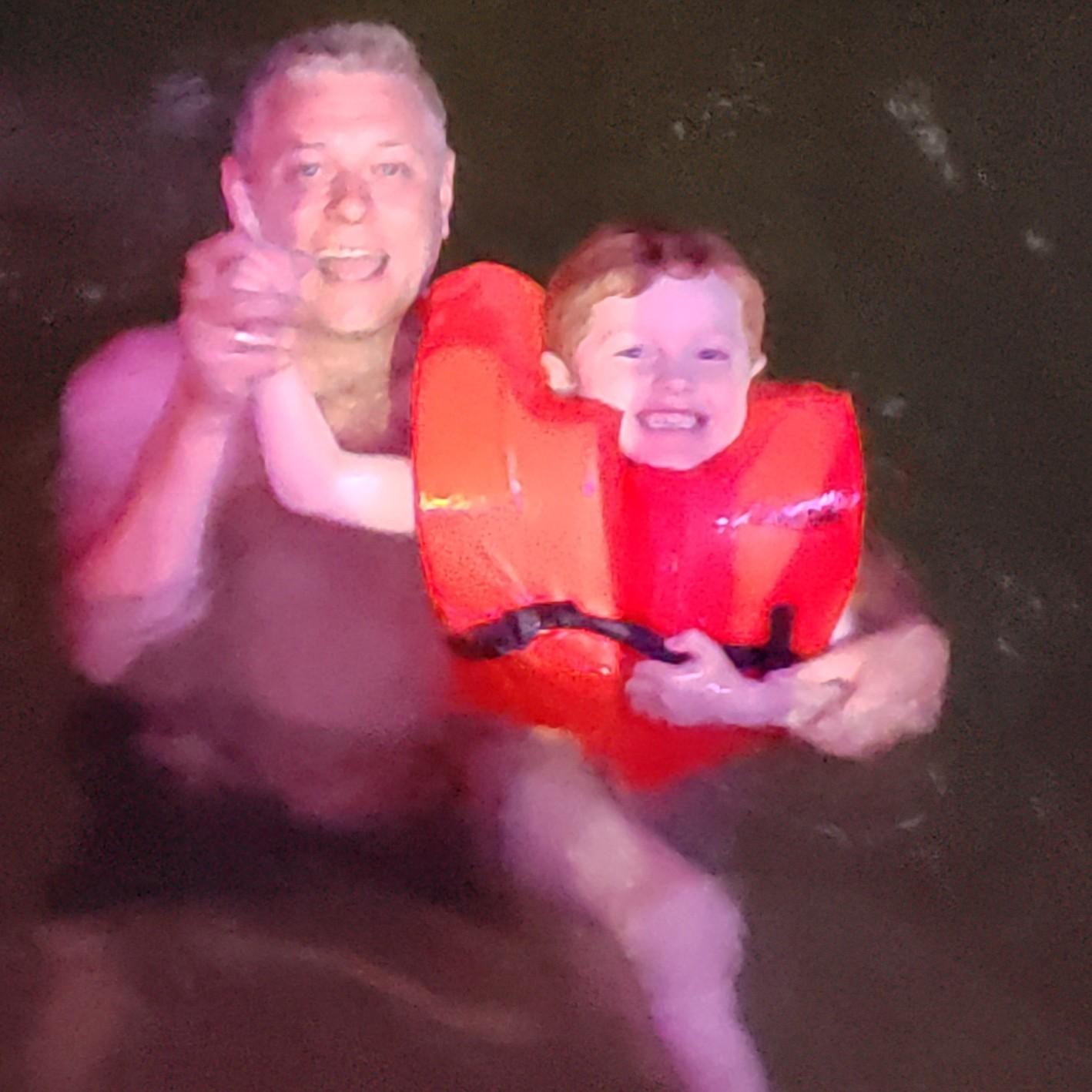 Billy and his nephew Cian jumped off a boat....