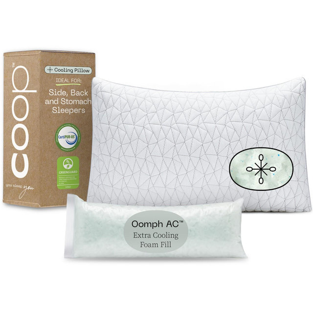 Coop Home Goods 20"x 30" Eden Adjustable Memory Foam Bed Pillow - GREENGUARD Gold Certified - Lulltra Washable Cover - Queen White