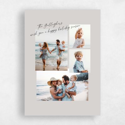 Stone Gray, Grey Holiday Card - Anjou