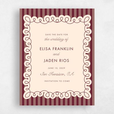 Red Wedding Save the Date - Imogen Portrait