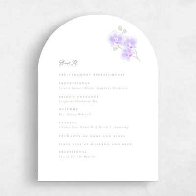 Purple Arch Wedding Program - Orchidea