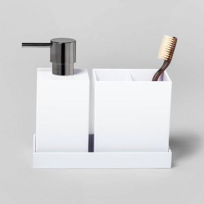 3pc Plastic Bath Coordinate Set White - Project 62™