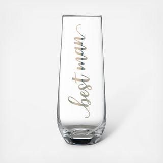 Best Man Stemless Champagne Glass