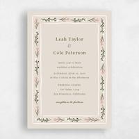 Beige Wedding Invitation - Maeva Portrait