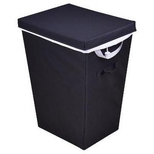 Lidded Hamper - Black with White Liner - Room Essentials™