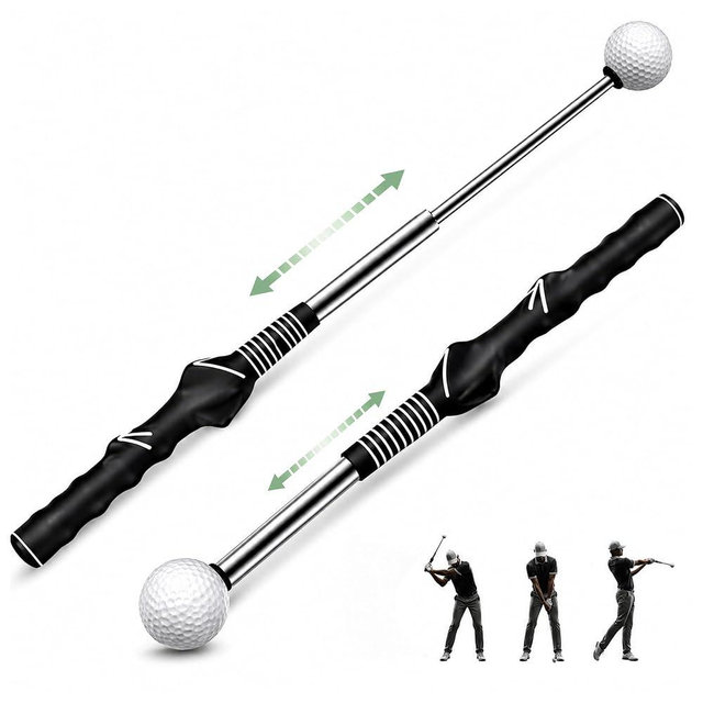 HRUIYL Retractable Golf Swing Trainer, Golf Grip Trainer, Golf Training Aid for Warm-Up, Golf Swing Training Aid, Grip Trainer Golf Club, Strength & Tempo Training for Chipping Hitting